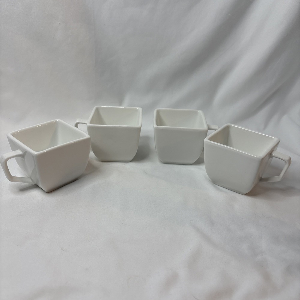 10 Strawberry Street Whittier Squares Collection Porcelain cups 4oz